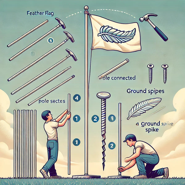 how to put a feather flag together